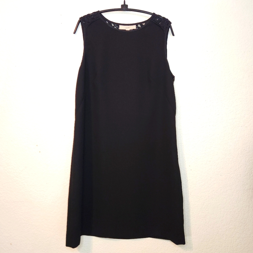 Loft LBD with Lace Detail on Backside Elegant Sleeveless Dress, Size 10
